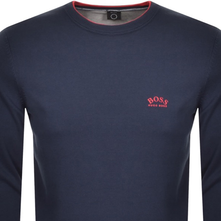 Alternative Image for ProductBOSS Riston Crew Neck Knitted Jumper Navy2